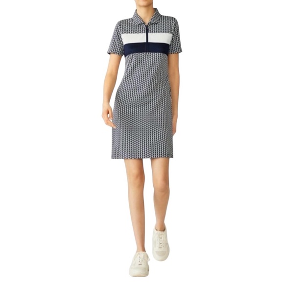 Tory Burch Sport JACQUARD COLOR BLOCK DRESS Tennis Golf SMALL NEW WITH TAGS - Picture 6 of 12